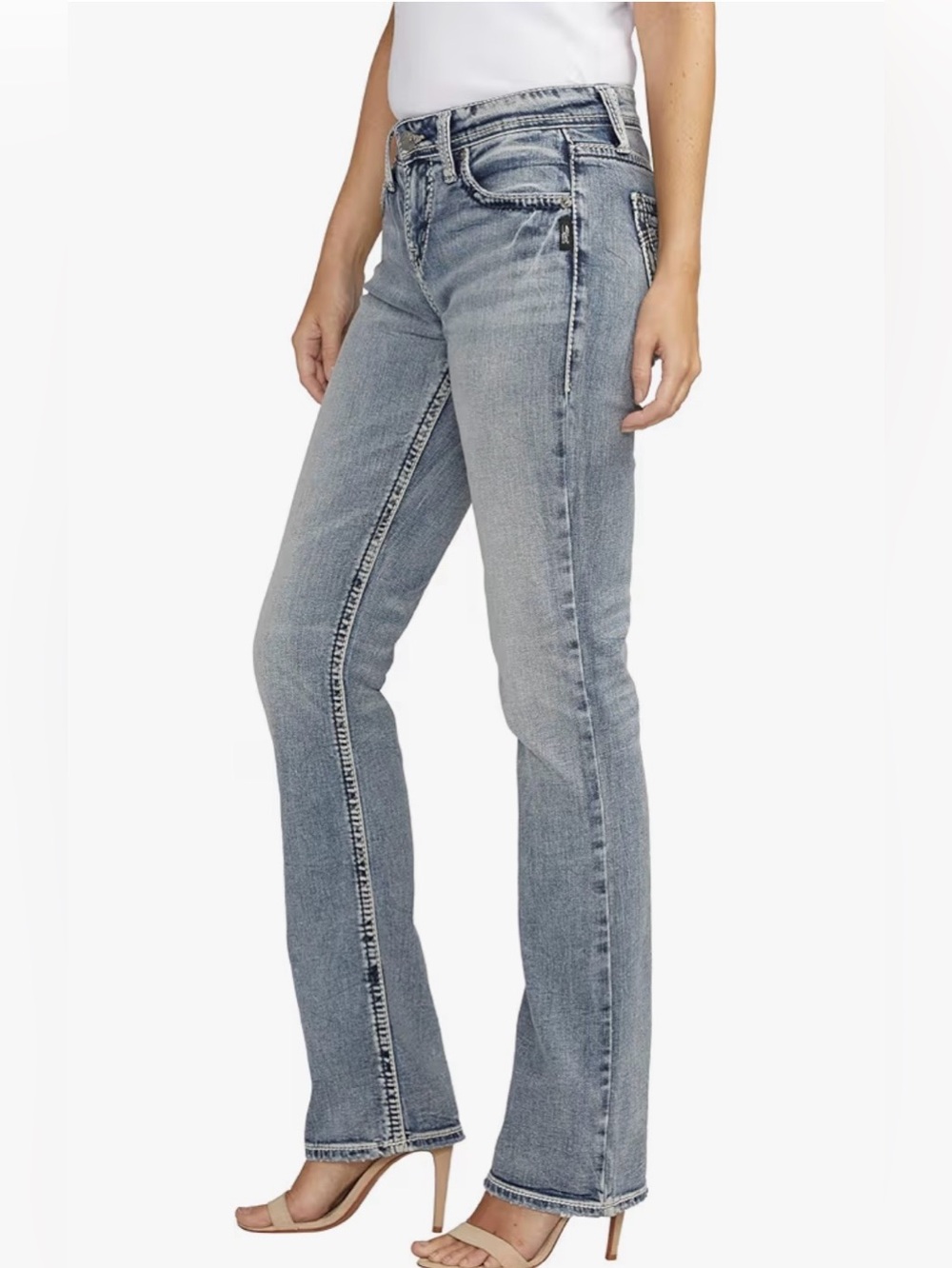 Silver Jeans Co. Women's Suki Mid Rise Curvy Fit - Slim Bootcut Women's Jeans